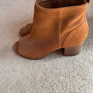 Aldo Brown Suede Open Toe Booties size 10